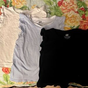 H&M Kids Set of 3 Ruffle Sleeve Shirts 5t